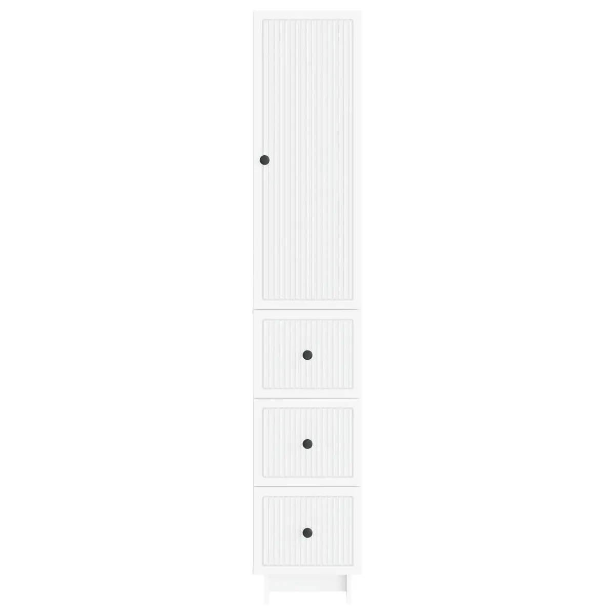 White Cabinet Set 2 Pieces Engineered Wood Storage Furniture 33 x 34.5 x 90 cm
