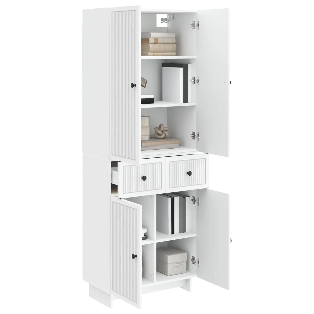Cabinet Set Engineered Wood White 66 x 34.5 x 90 cm