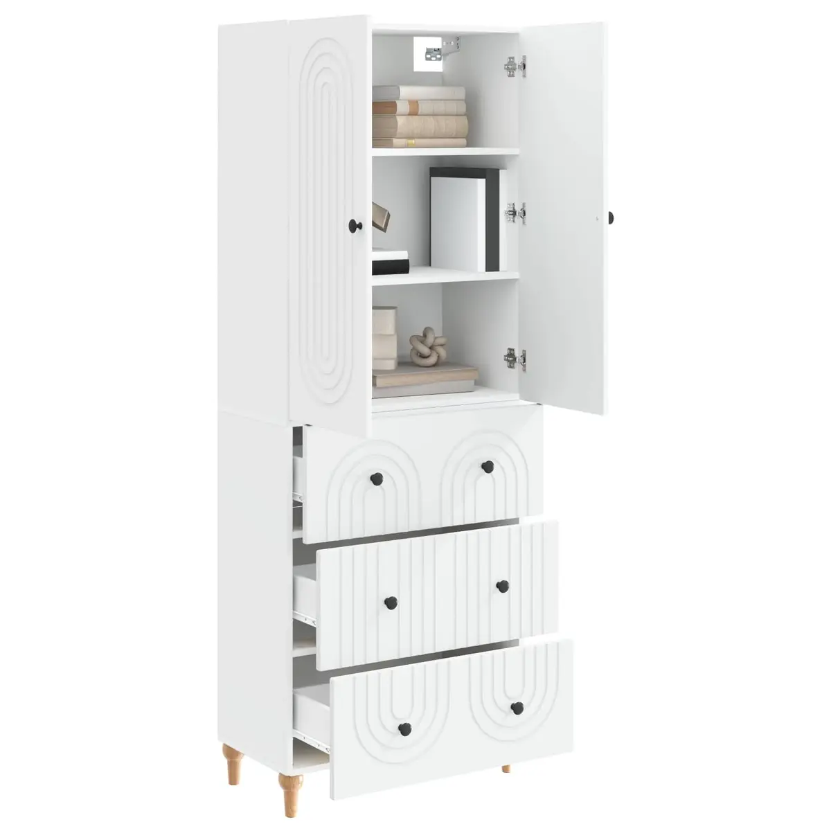 Cabinet Set Engineered Wood Storage 66 x 34.5 x 90 cm