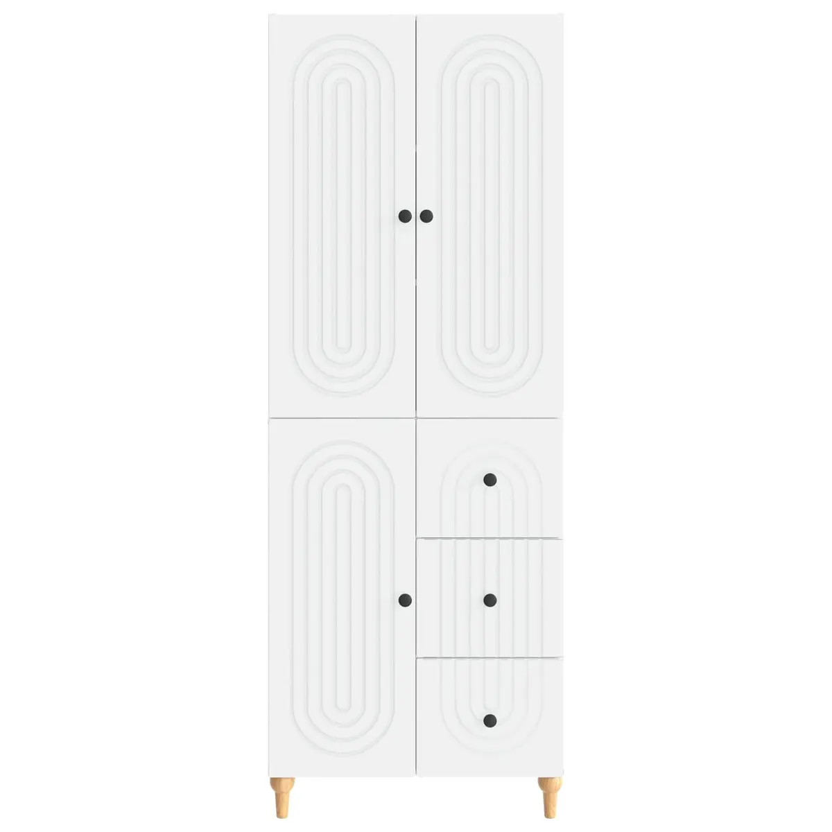 Cabinet Set 2 Pieces White Storage Furniture Shelves Drawers Compartments