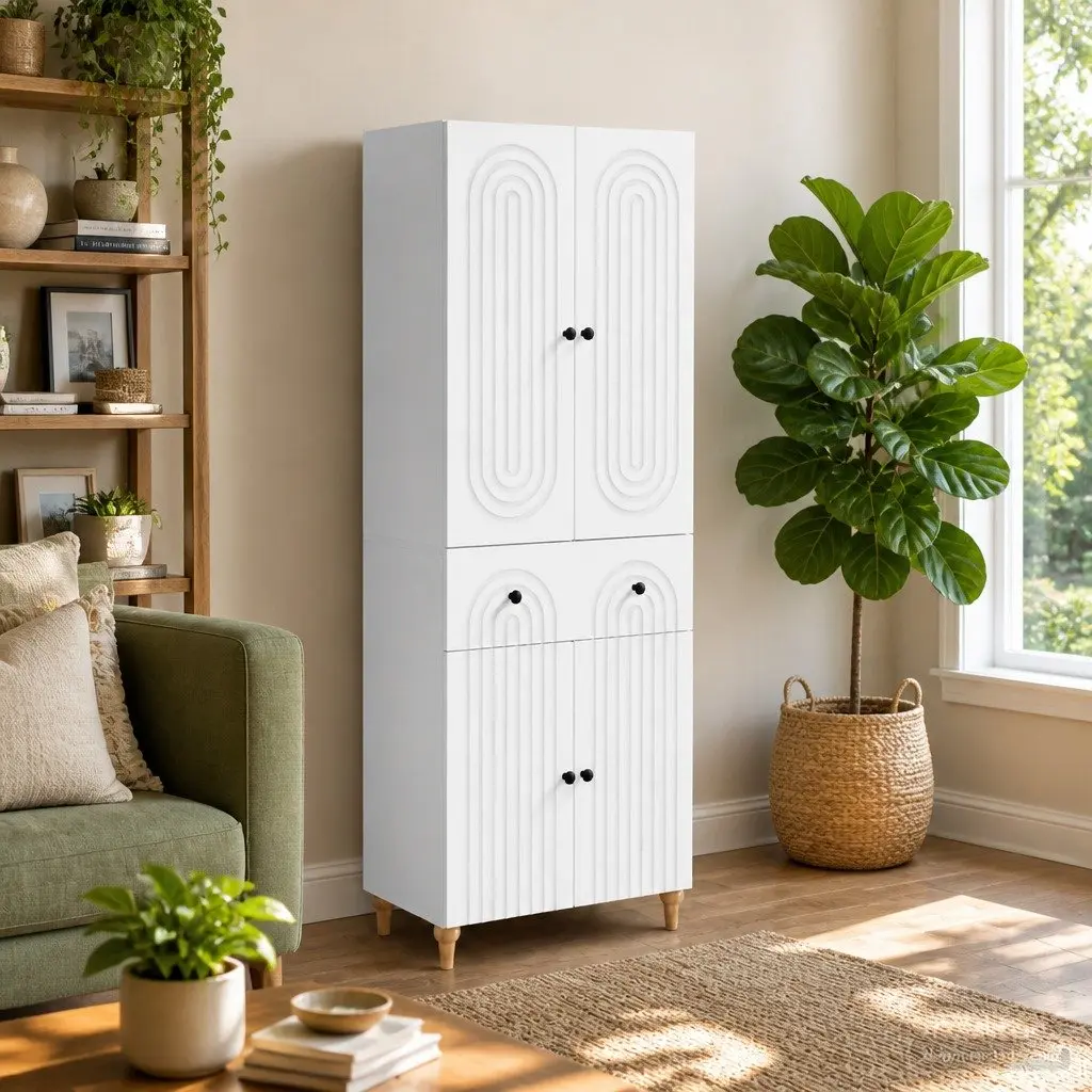 Engineered Wood Cabinet Set 2 Piece Storage Furniture 66 x 34.5 x 90 cm