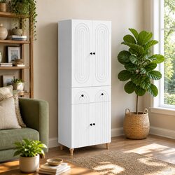 Friendly 2-Piece Engineered Wood Cabinet Set