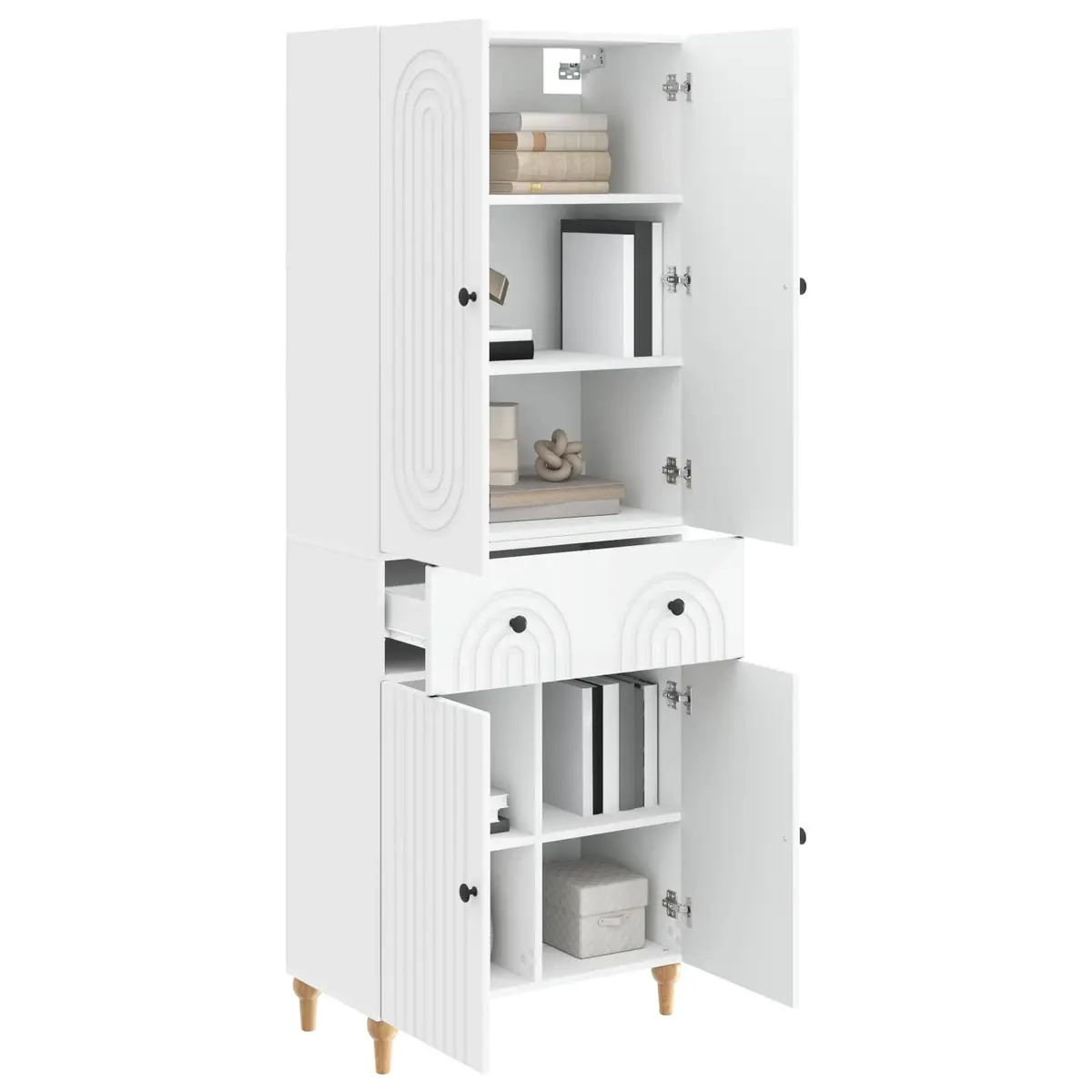 Engineered Wood Cabinet Set 2 Piece Storage Furniture 66 x 34.5 x 90 cm