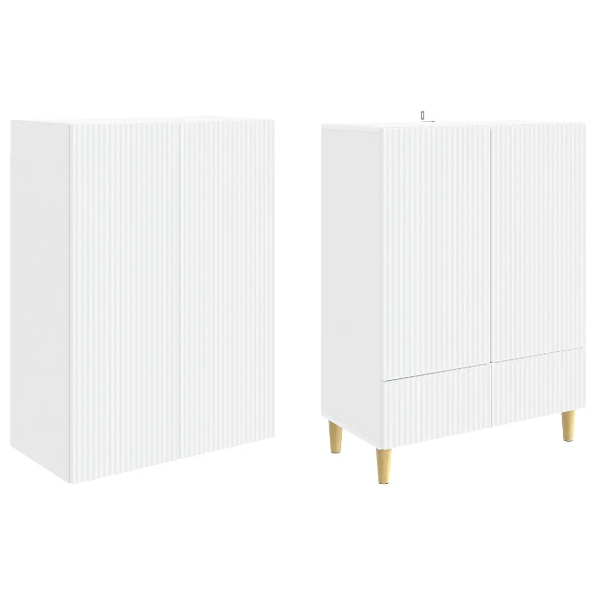 Storage Furniture Cabinet Set 2 Pieces Engineered Wood 66x34.5x95cm