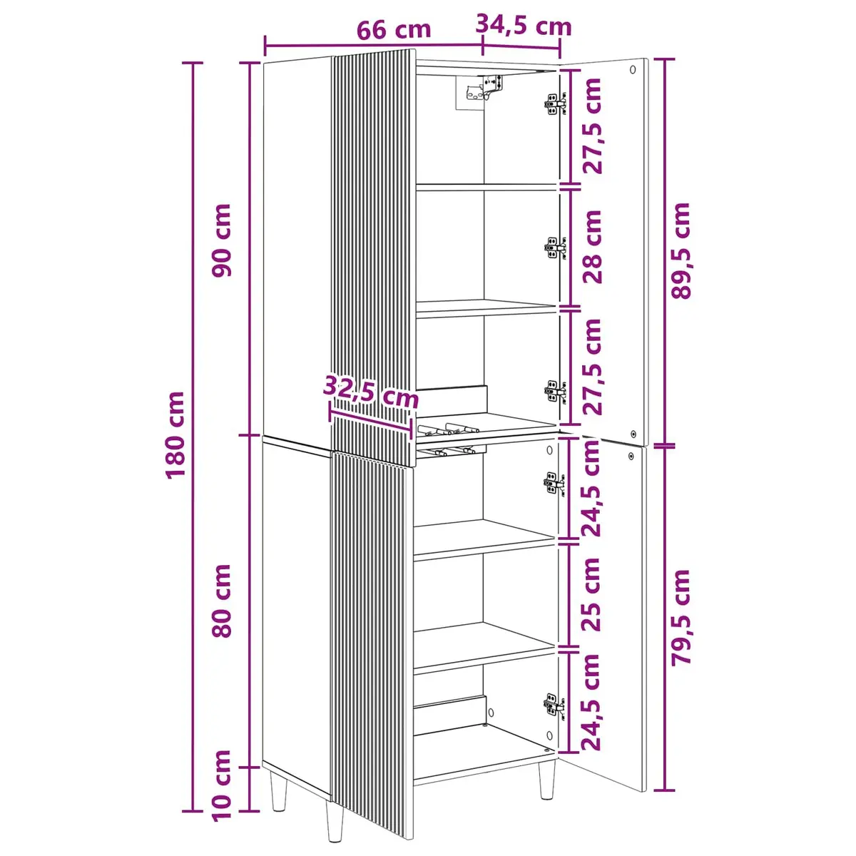 Cabinet Set 2 Pieces Storage Furniture with Drawers Compartments Modern Home