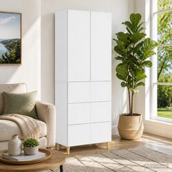 Cabinet Set 2 pcs 66 x 34.5 x 90 cm Engineered Wood Storage Furniture