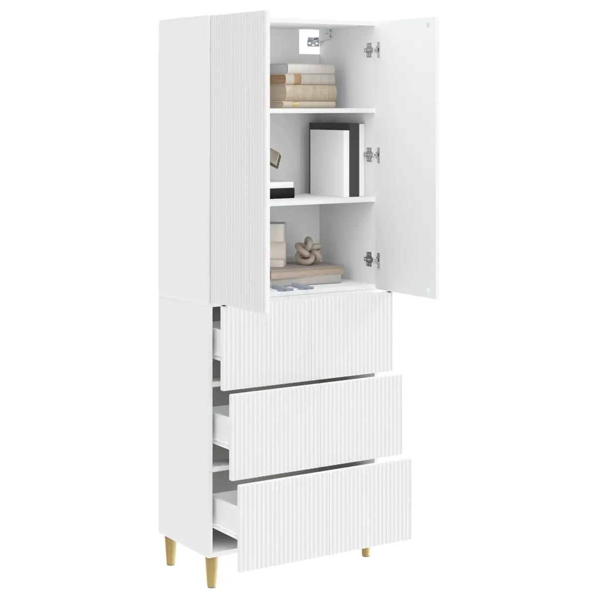 Cabinet Set 2 pcs 66 x 34.5 x 90 cm Engineered Wood Storage Furniture