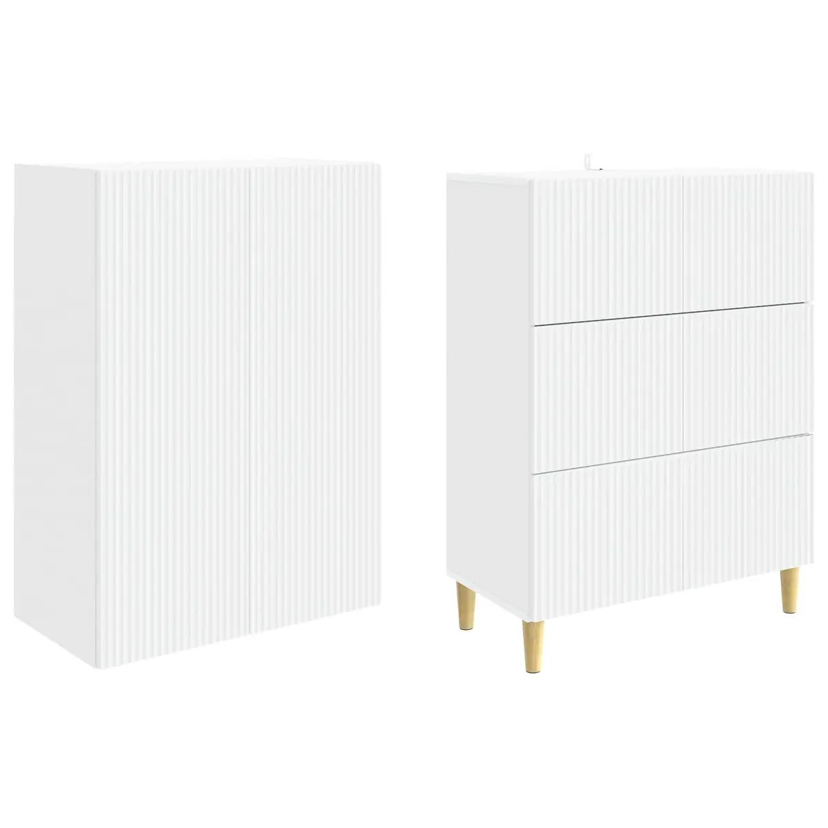 Cabinet Set 2 pcs 66 x 34.5 x 90 cm Engineered Wood Storage Furniture