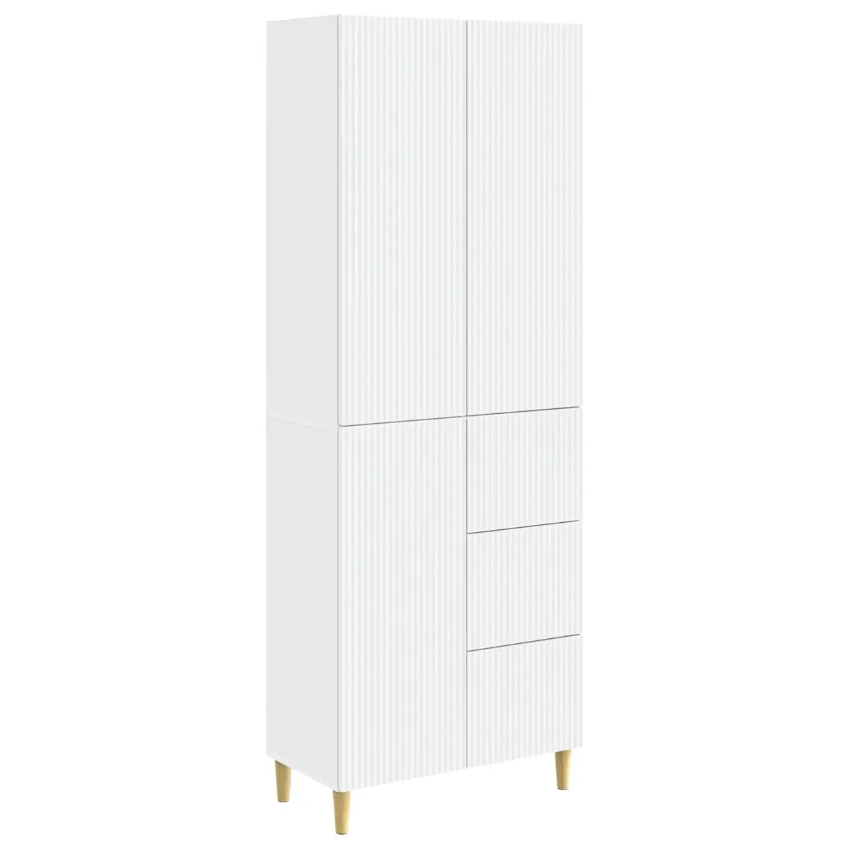 Cabinet Set 2 pcs White 66 x 34.5 x 90 cm Storage Furniture Shelves Drawers