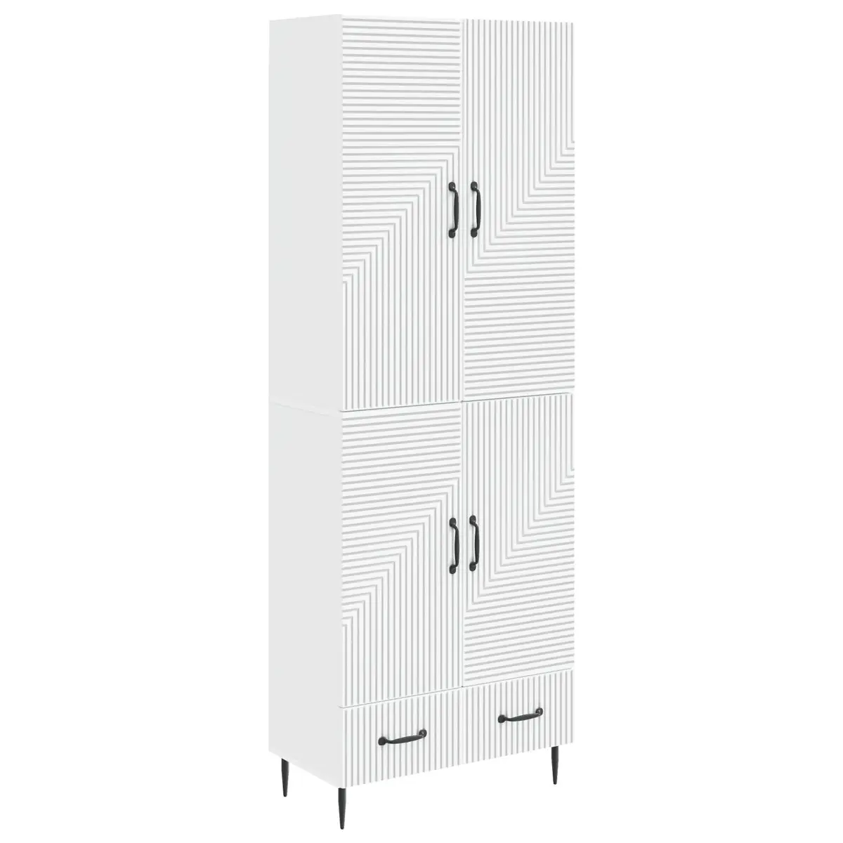 Storage Cabinet Set Engineered Wood 66 x 34.5 x 95 cm 2 Pieces with Multiple Compartments Drawers and Shelves