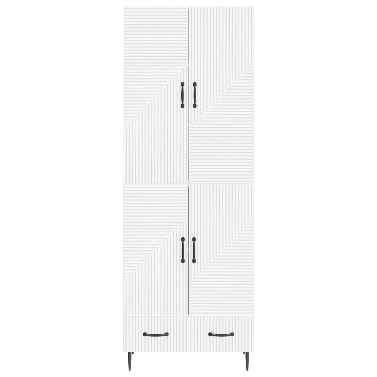 Storage Cabinet Set Engineered Wood 66 x 34.5 x 95 cm 2 Pieces with Multiple Compartments Drawers and Shelves