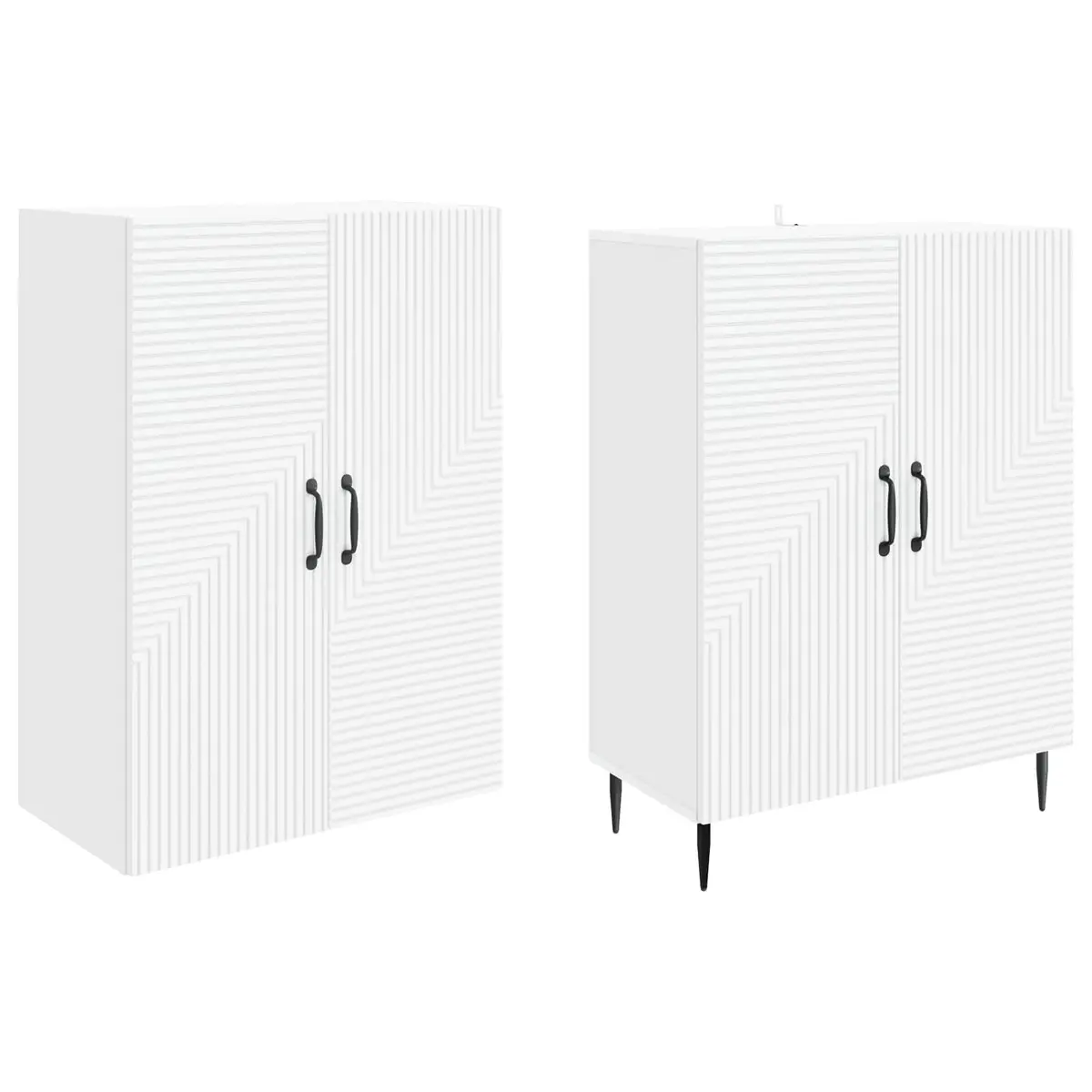 Cabinet Set 2 pcs 66 x 34.5 x 89.5 cm Modern Home Furniture Storage Solution