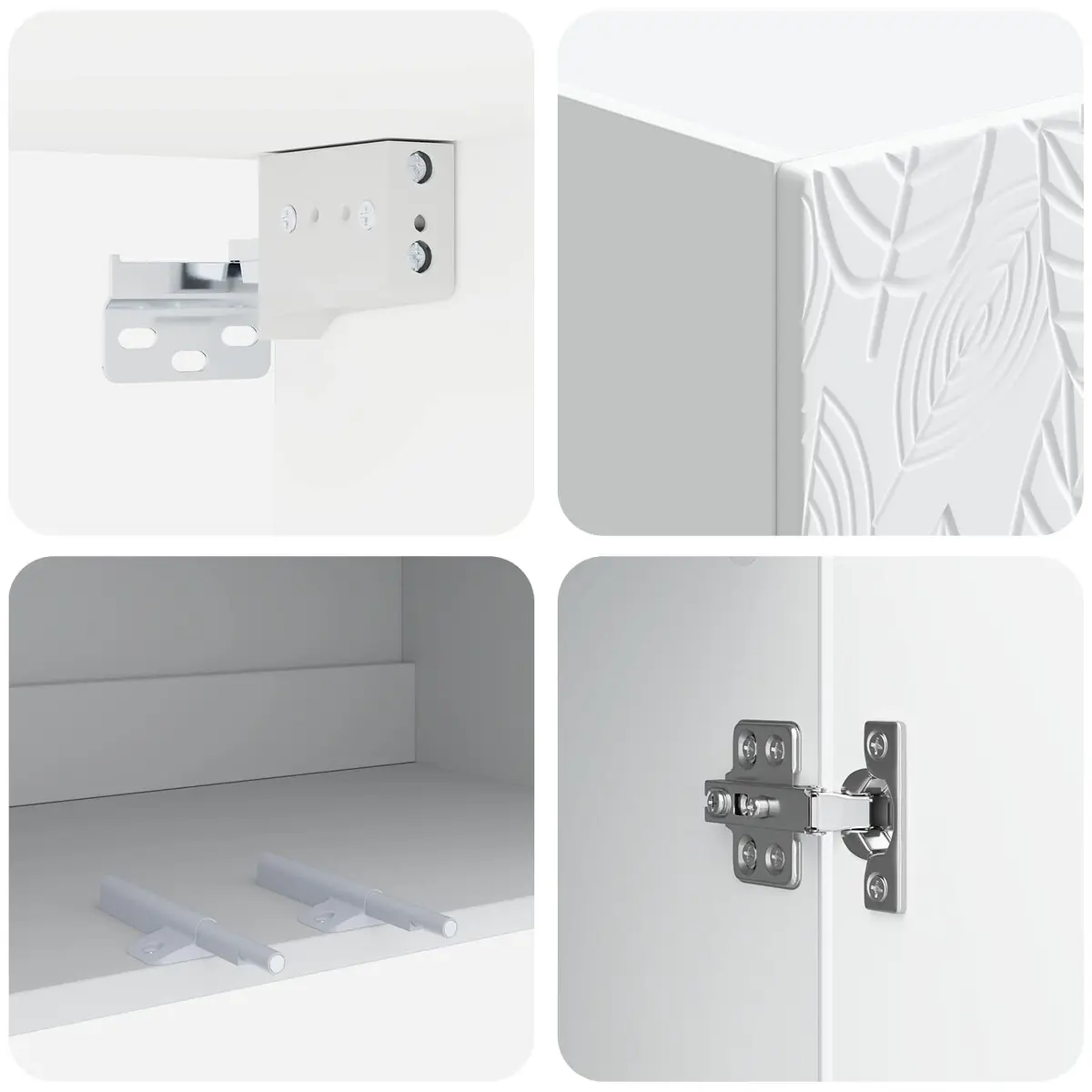 Cabinet Set White Modern Storage 2 Pieces Home Office