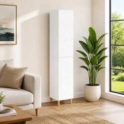 Cabinet Set 2 pcs White Storage Furniture Engineered Wood Composite Living Room