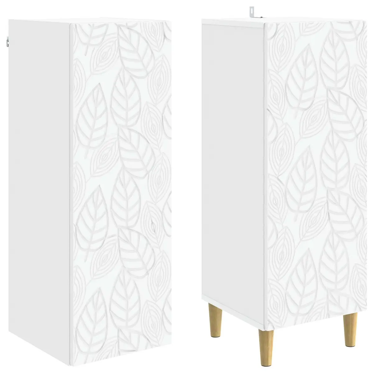 Cabinet Set 2 pcs White Storage Furniture Engineered Wood Composite Living Room