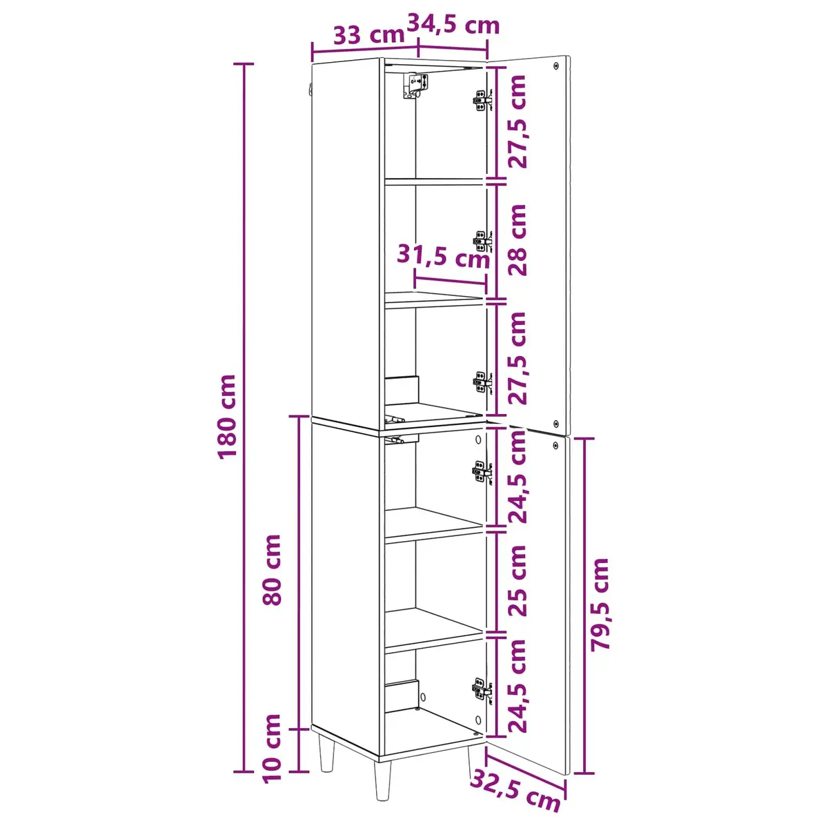 Cabinet Set 2 pcs White Storage Furniture Engineered Wood Composite Living Room