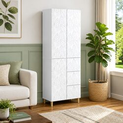 Modular Furniture Set 2 Pieces White Compact Space-Saving Indoor Outdoor
