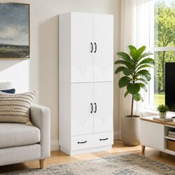 Your Friendly Storage Solution: White Cabinet Set of 2