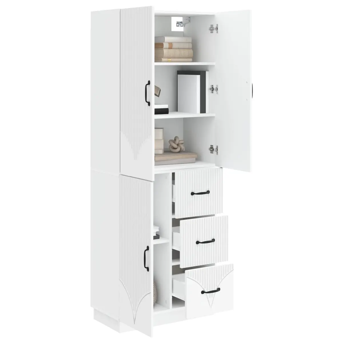 Cabinet Set 2 Pcs Storage Furniture Engineered Wood Living Room Bedroom