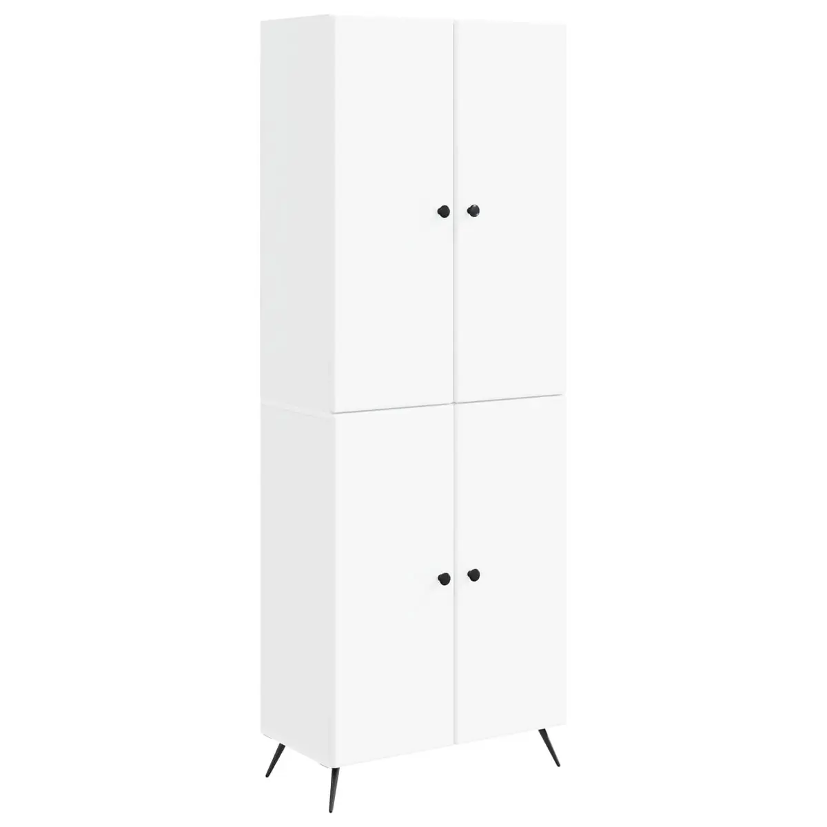 Cabinet Set Modern Minimalist White 2 Pieces Engineered Wood Storage Furniture Shelves Drawers