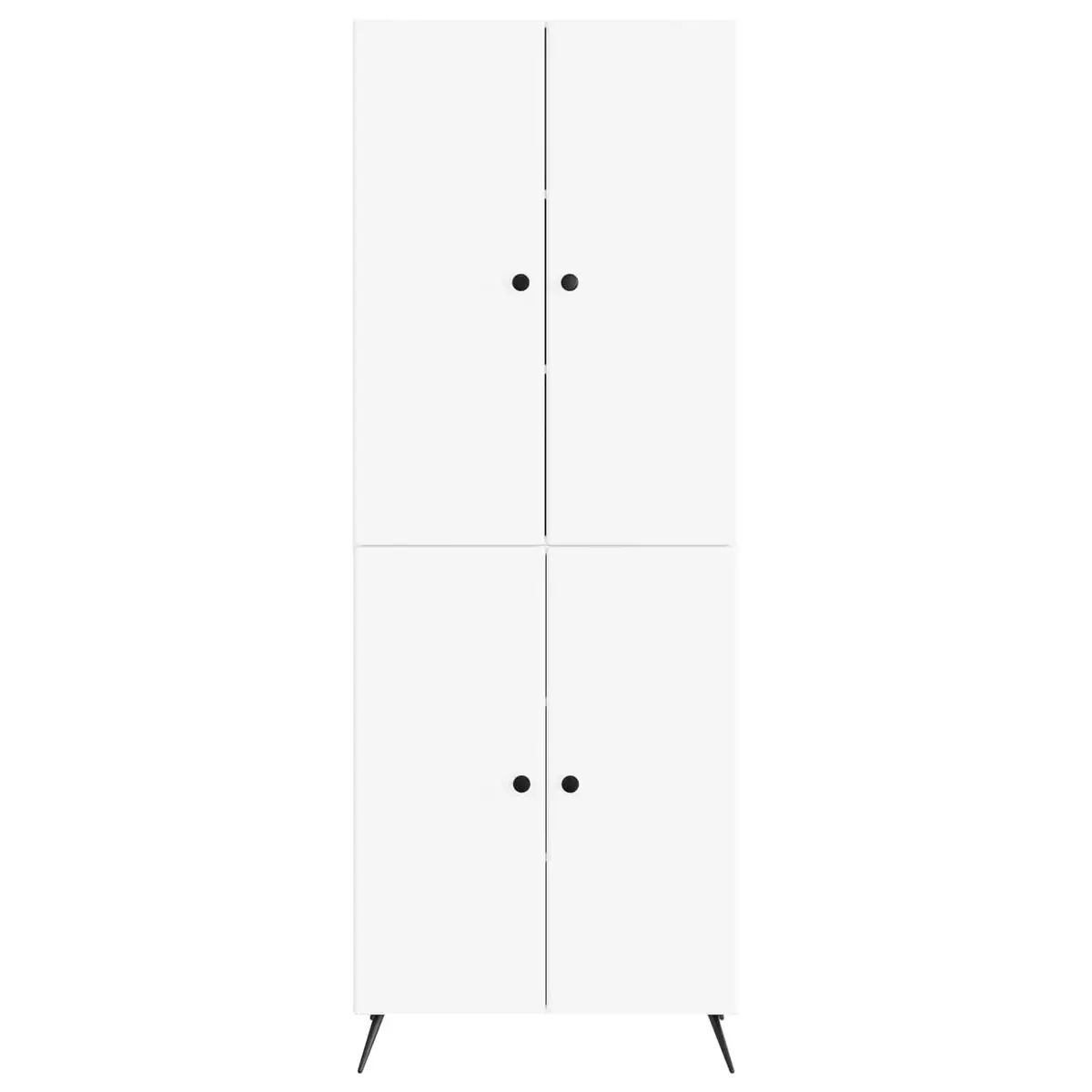 Cabinet Set Modern Minimalist White 2 Pieces Engineered Wood Storage Furniture Shelves Drawers