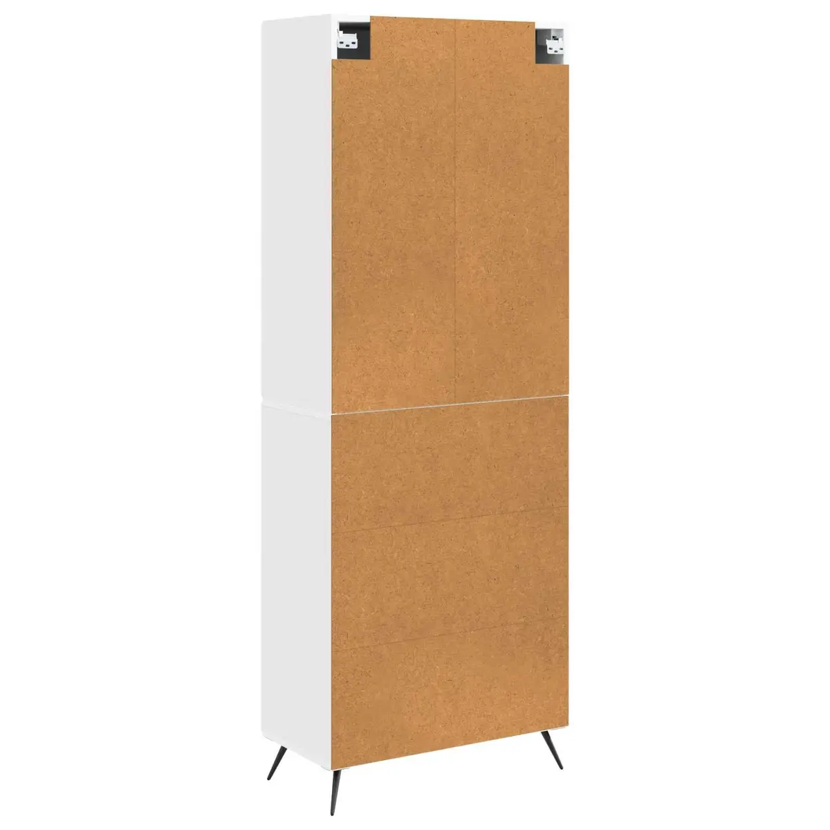 Cabinet Set Modern Minimalist White 2 Pieces Engineered Wood Storage Furniture Shelves Drawers