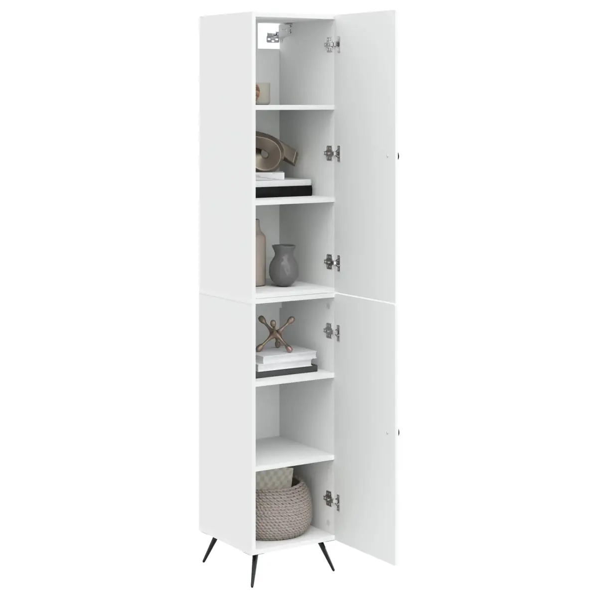 Cabinet Set White Engineered Wood 2 Pcs Furniture Storage Living Room Bedroom