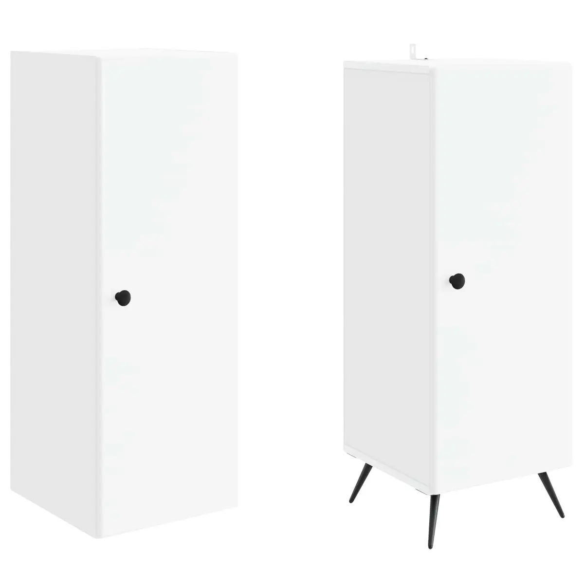 Cabinet Set White Engineered Wood 2 Pcs Furniture Storage Living Room Bedroom