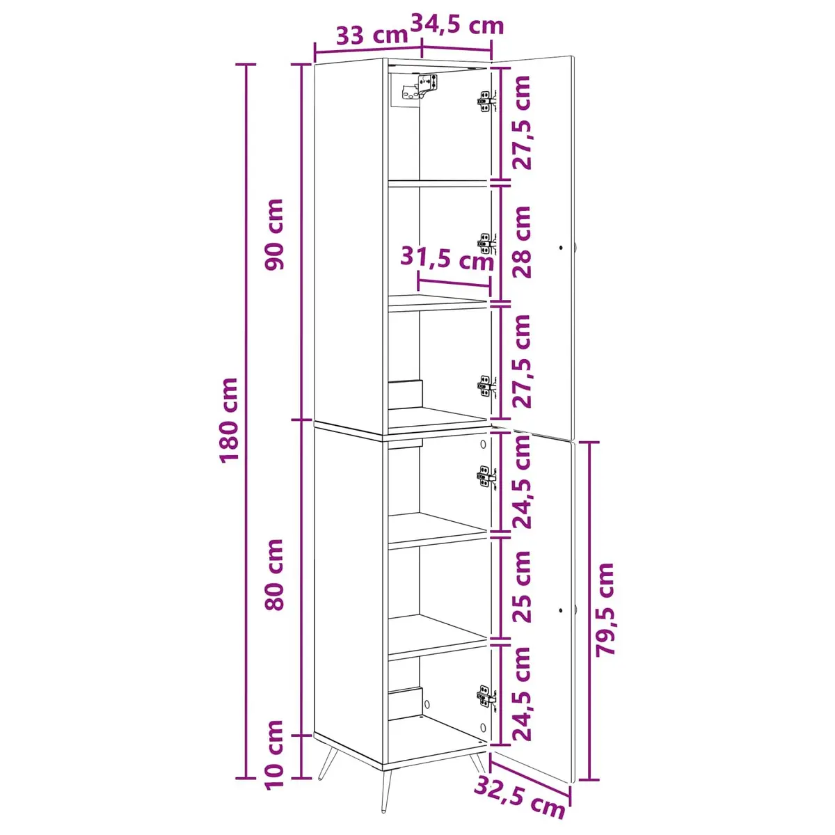 Cabinet Set White Engineered Wood 2 Pcs Furniture Storage Living Room Bedroom