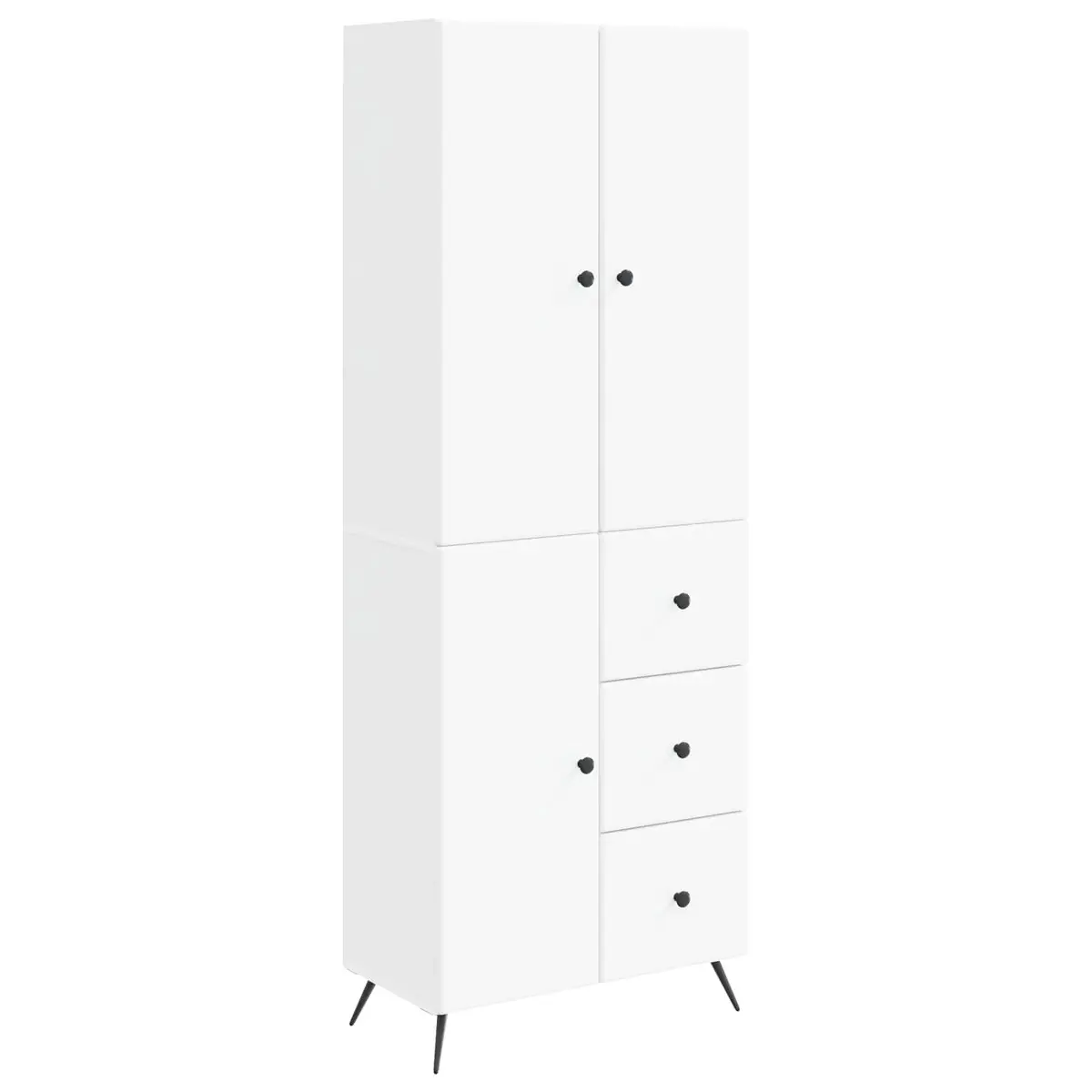 White Engineered Wood Cabinet Set 2 Piece Storage Furniture Indoor Outdoor