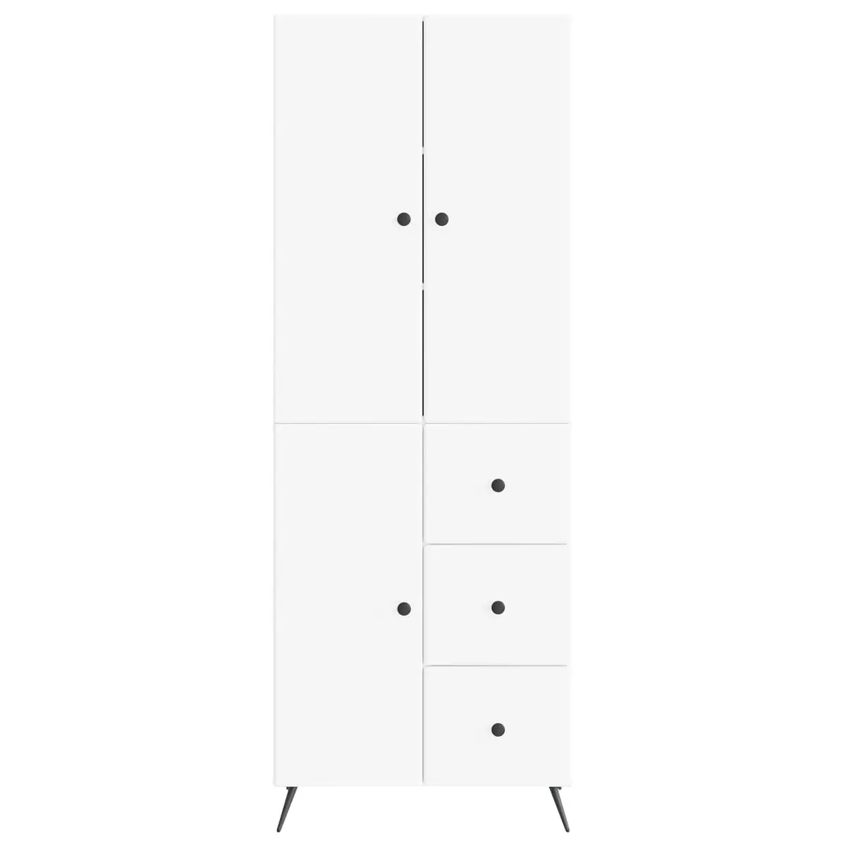 White Engineered Wood Cabinet Set 2 Piece Storage Furniture Indoor Outdoor