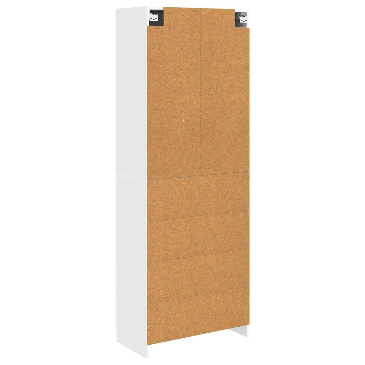 White Cabinet Set 2 Pieces Engineered Wood Furniture Home Storage Living Room