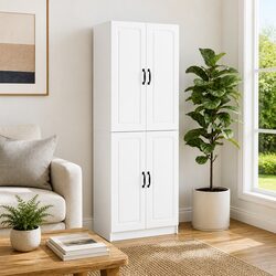 Friendly White Engineered Wood Cabinet Set for Your Home