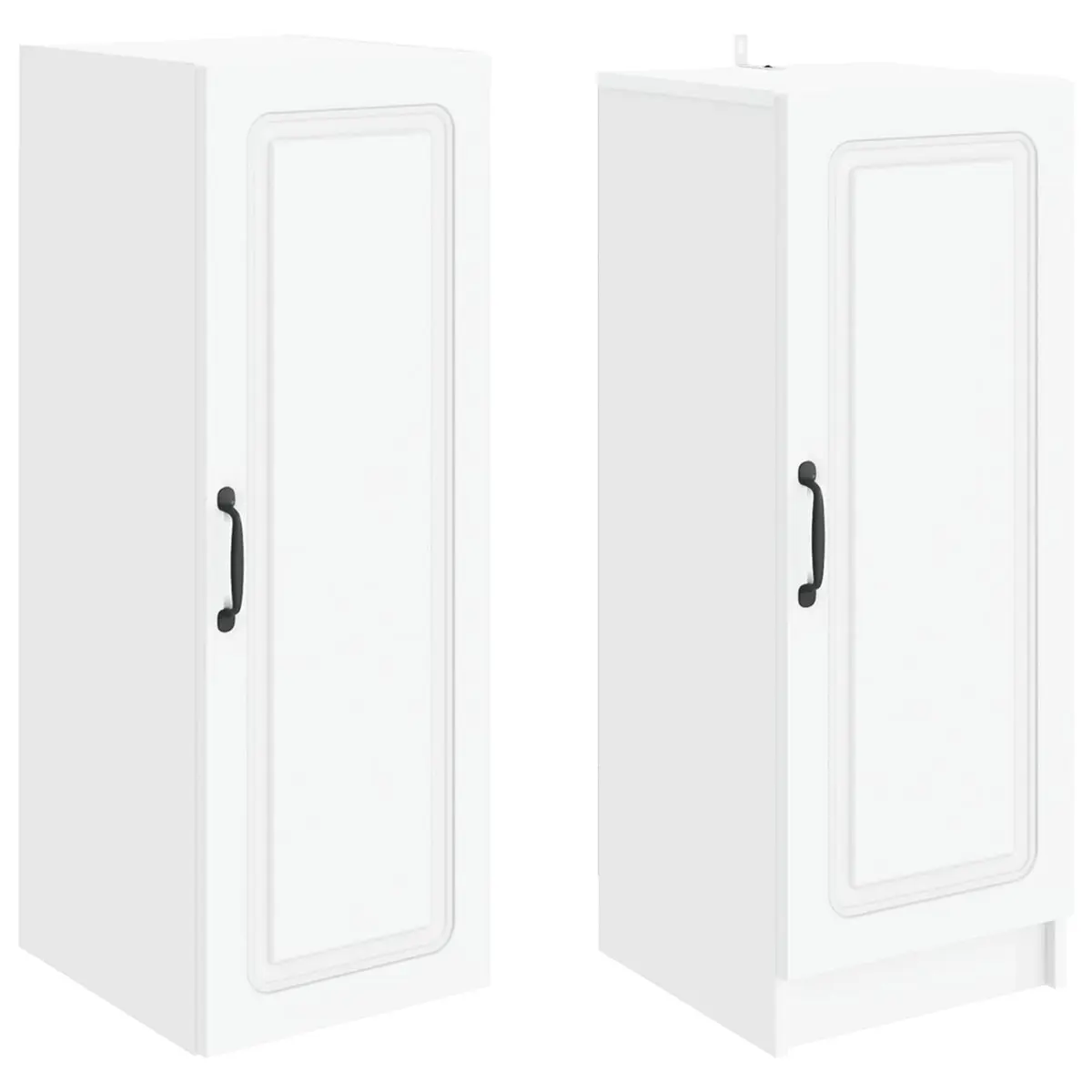 Cabinet Set White 2 Pieces Storage Furniture Living Room Bedroom Compartments