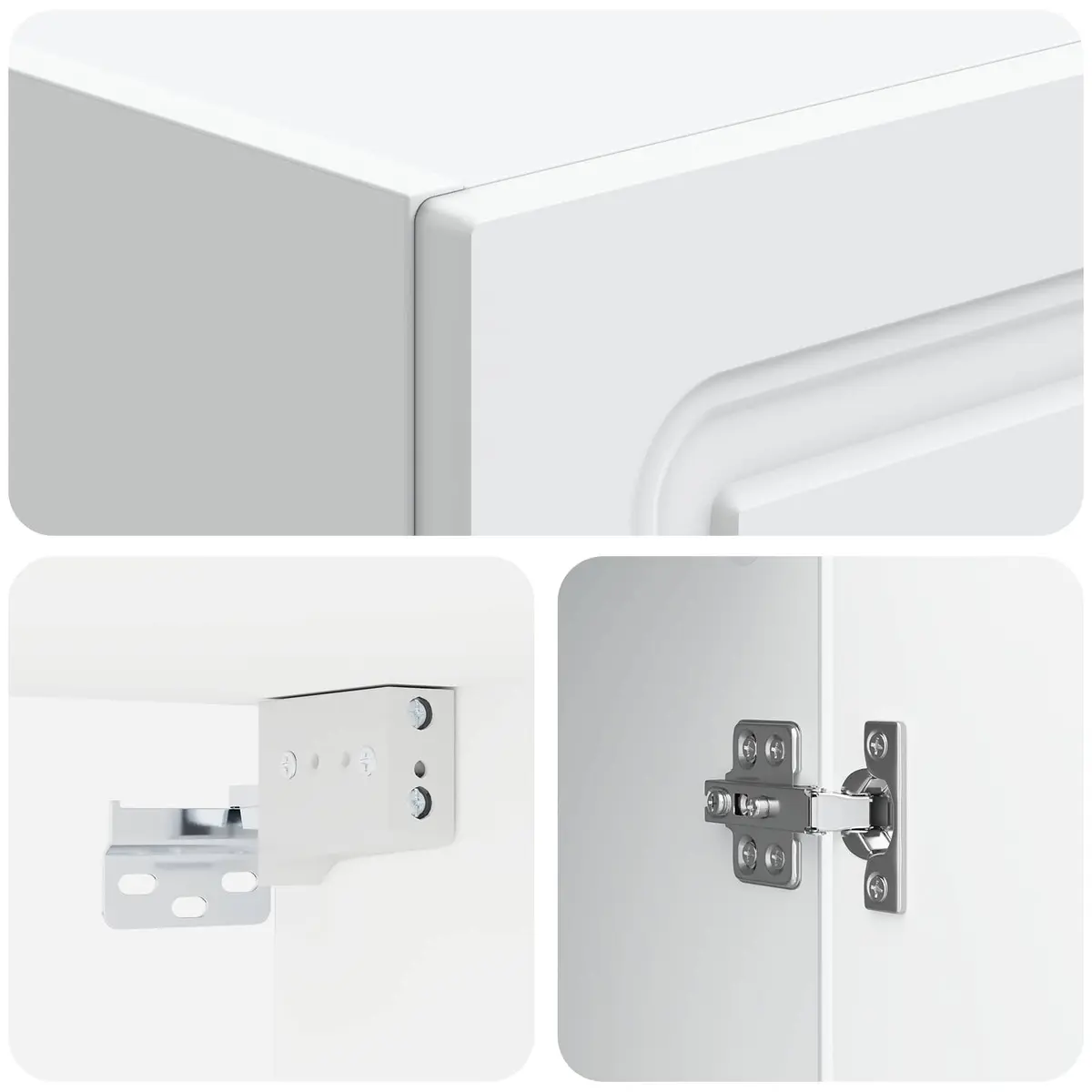 Cabinet Set White 2 Pieces Storage Furniture Living Room Bedroom Compartments