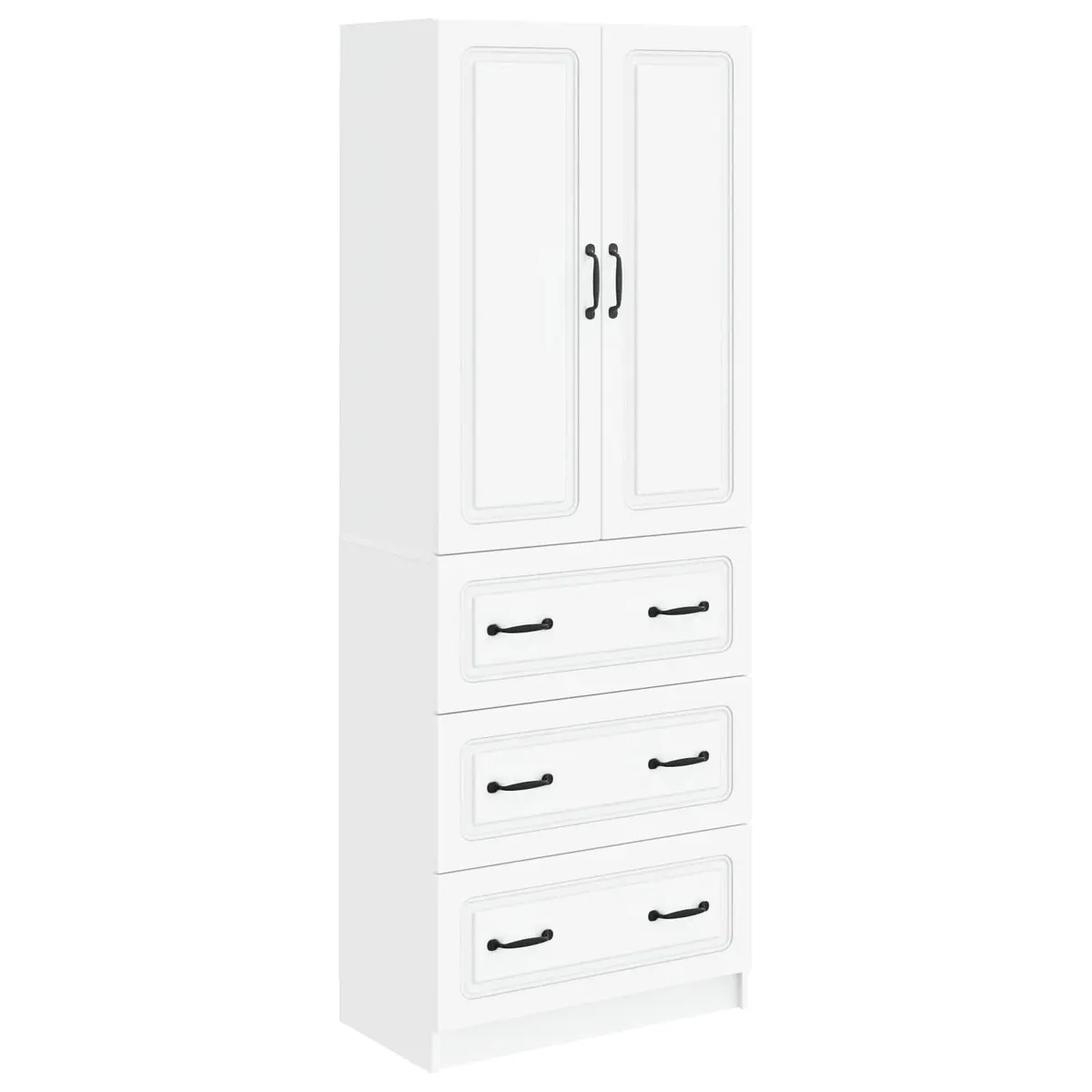 Storage Cabinet Set Modern White 2 pcs