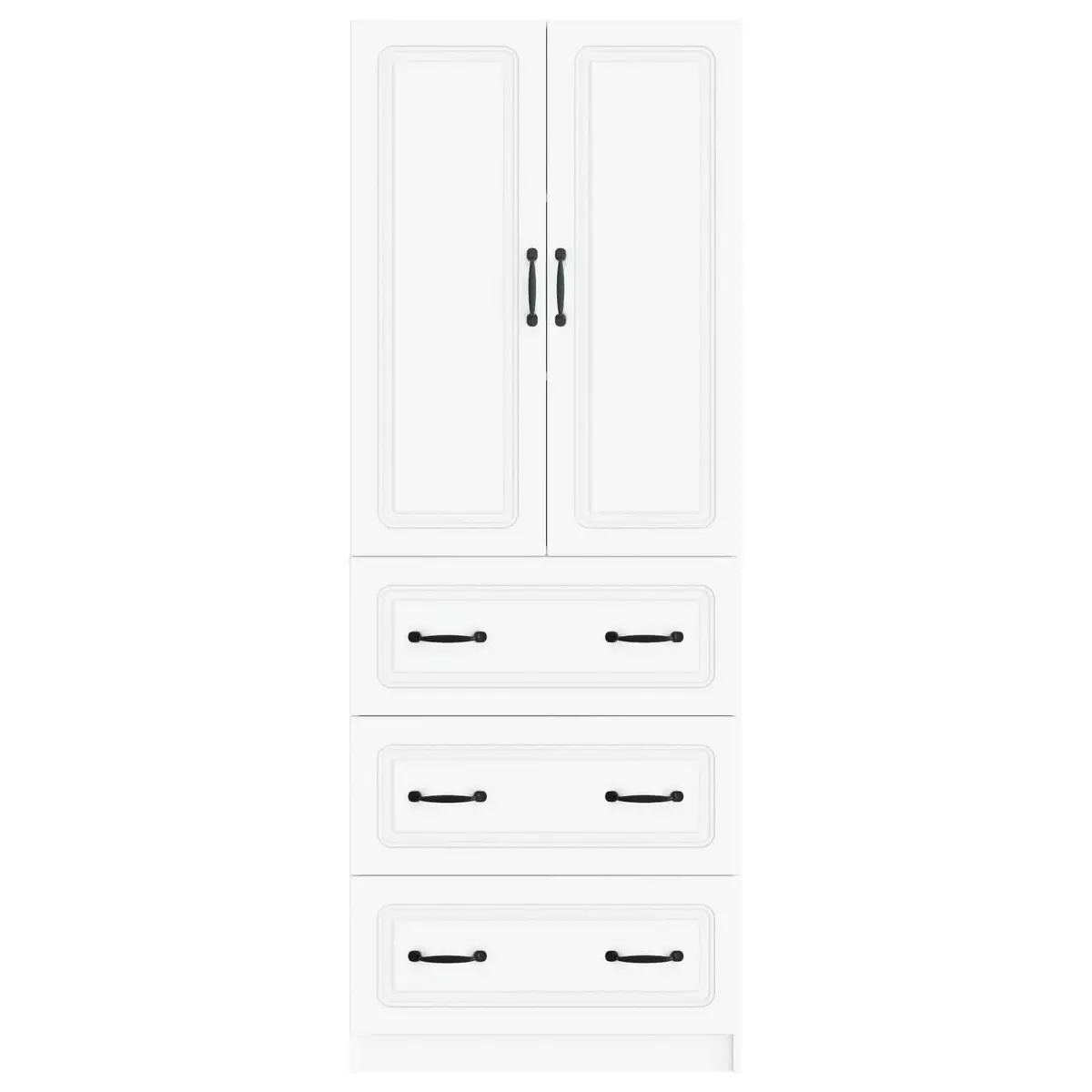 Storage Cabinet Set Modern White 2 pcs