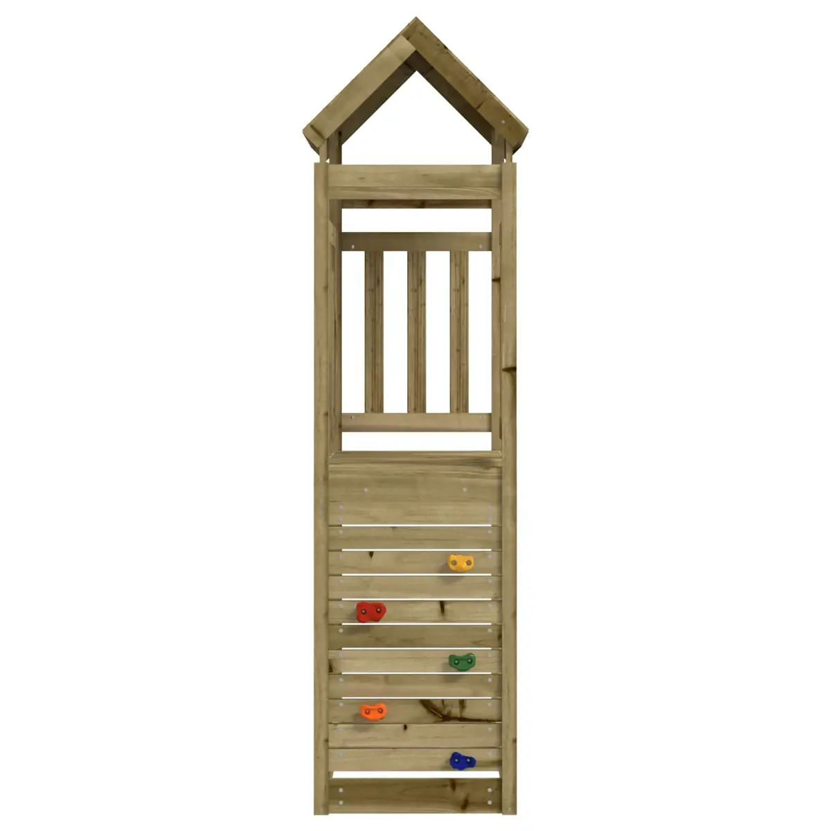 Outdoor Playground Set Play Tower Brown with Slide Swing and Climbing Elements