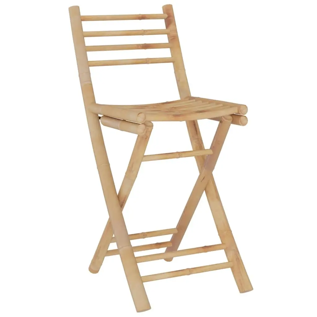 Bamboo Bar Set Tropical Brown Foldable 3 Piece Garden Patio Outdoor Furniture