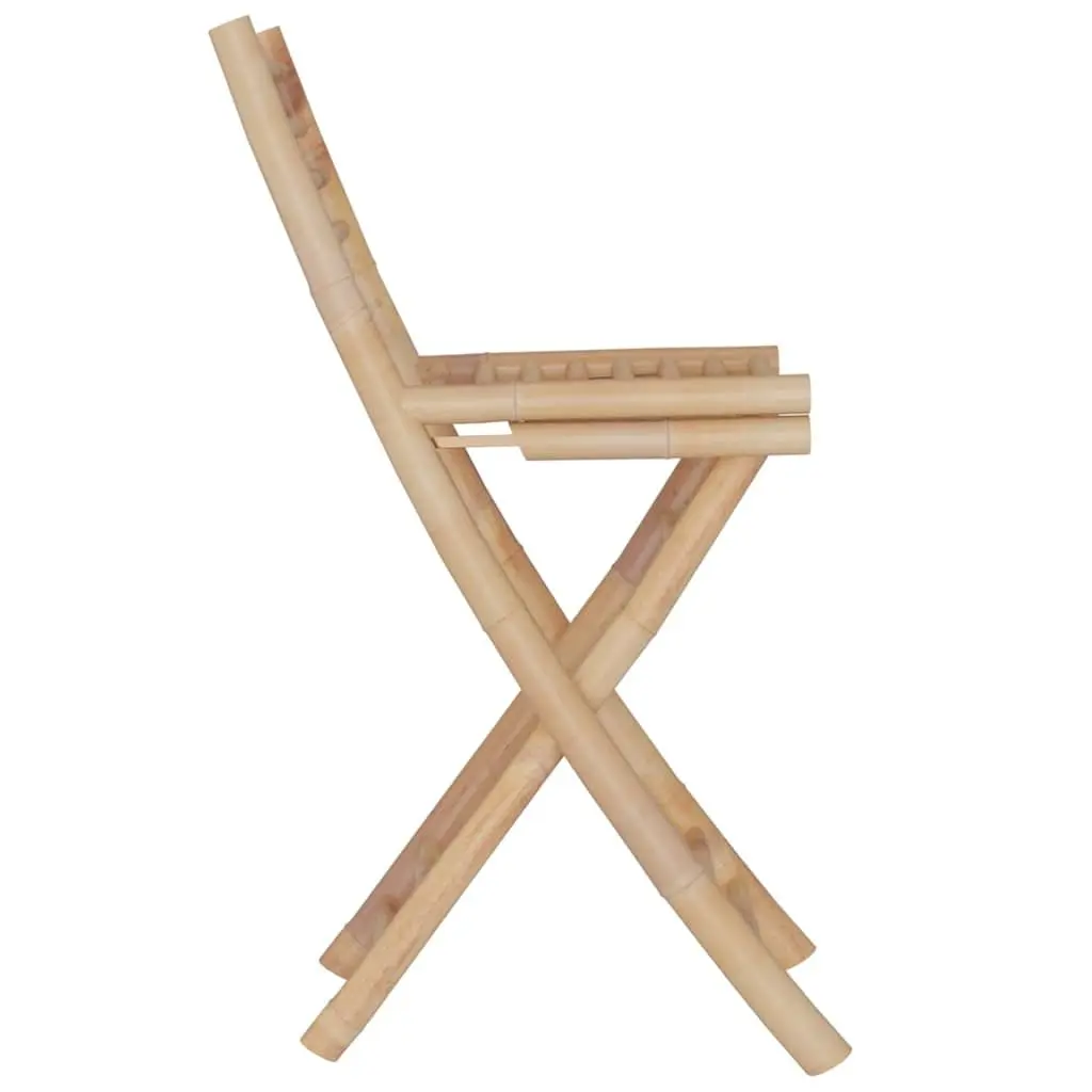 Bamboo Bar Set Tropical Brown Foldable 3 Piece Garden Patio Outdoor Furniture