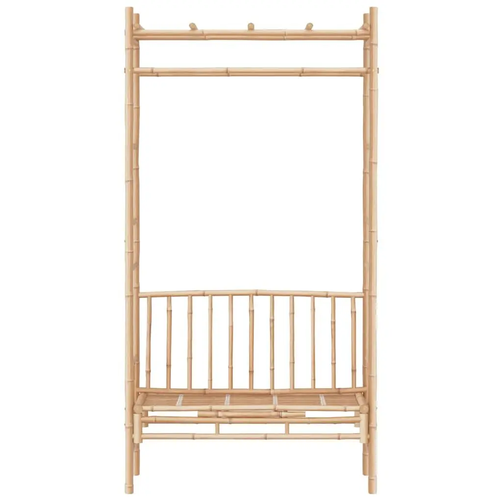 Bamboo Garden Bench with Trellis Pergola Outdoor Seating Brown 116cm