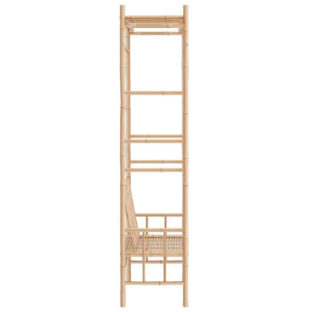 Bamboo Garden Bench with Trellis Pergola Outdoor Seating Brown 116cm
