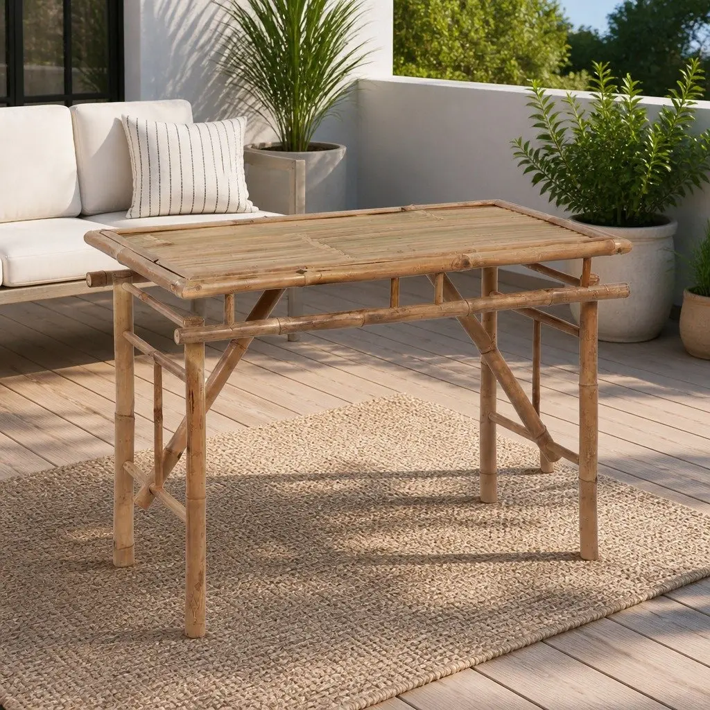 Folding Garden Table Portable Brown 115x50x75cm