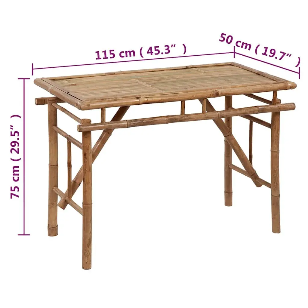 Folding Garden Table Portable Brown 115x50x75cm