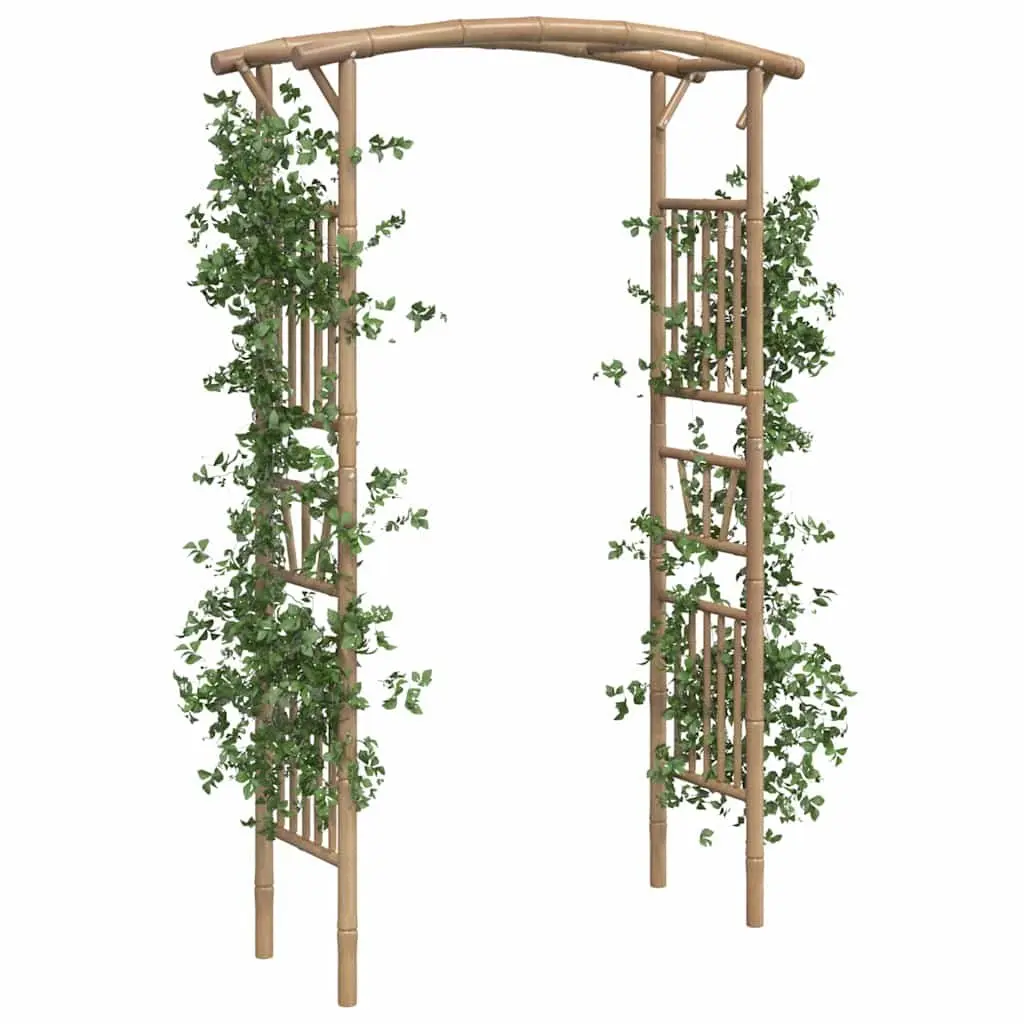 Bamboo Garden Arch Weather-Resistant 118 cm W x 40 cm D x 187 cm H Outdoor Trellis for Climbing Plants and Roses