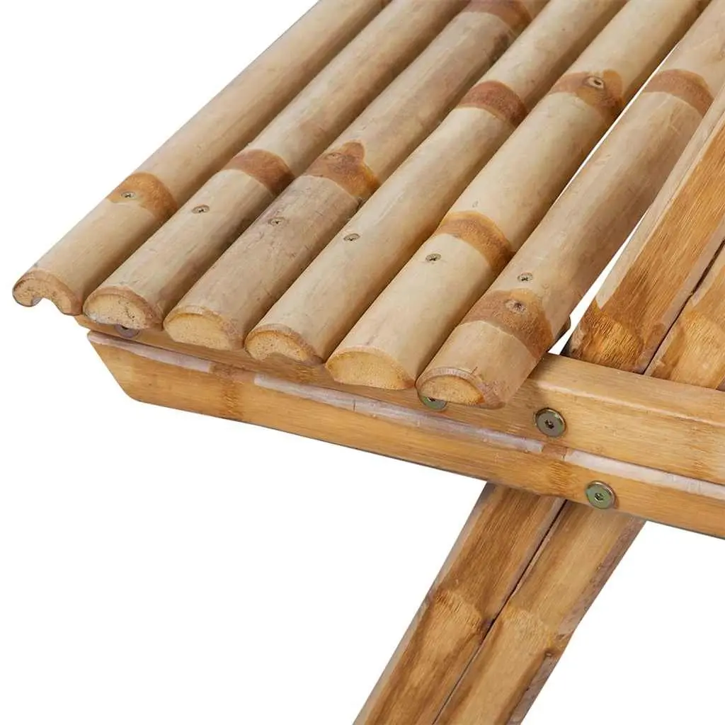 Bamboo Outdoor Dining Table Unique Grain 115x115x81cm Brown Picnic Furniture