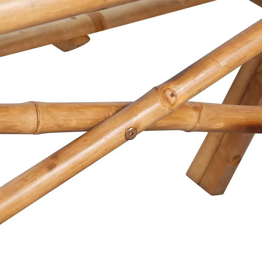 Bamboo Outdoor Dining Table Unique Grain 115x115x81cm Brown Picnic Furniture