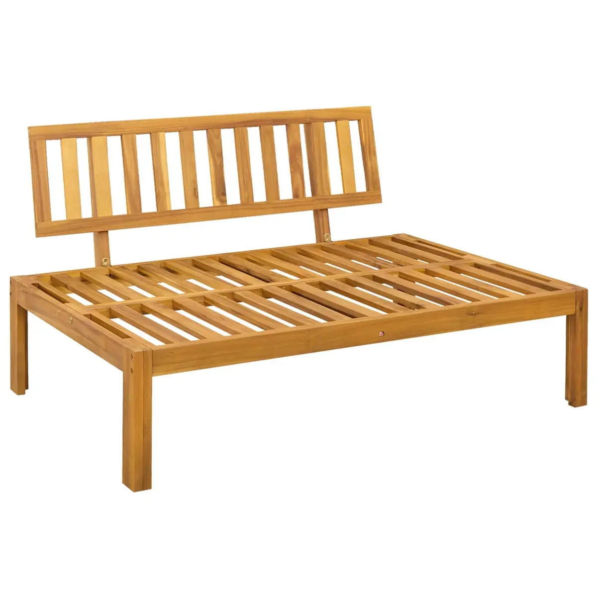 Outdoor Sectional Sofa Unit Acacia Wood 2 Piece Garden Patio Furniture Set