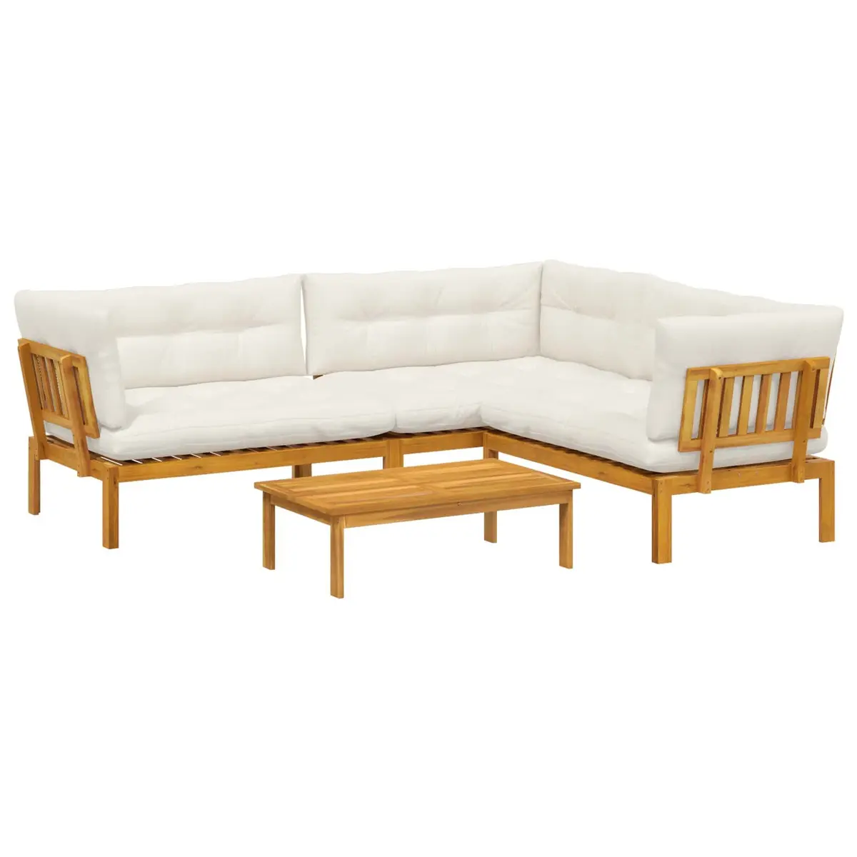 Outdoor Sectional Sofa 4 Piece Pallet Garden Lounge Set Corner Seating with