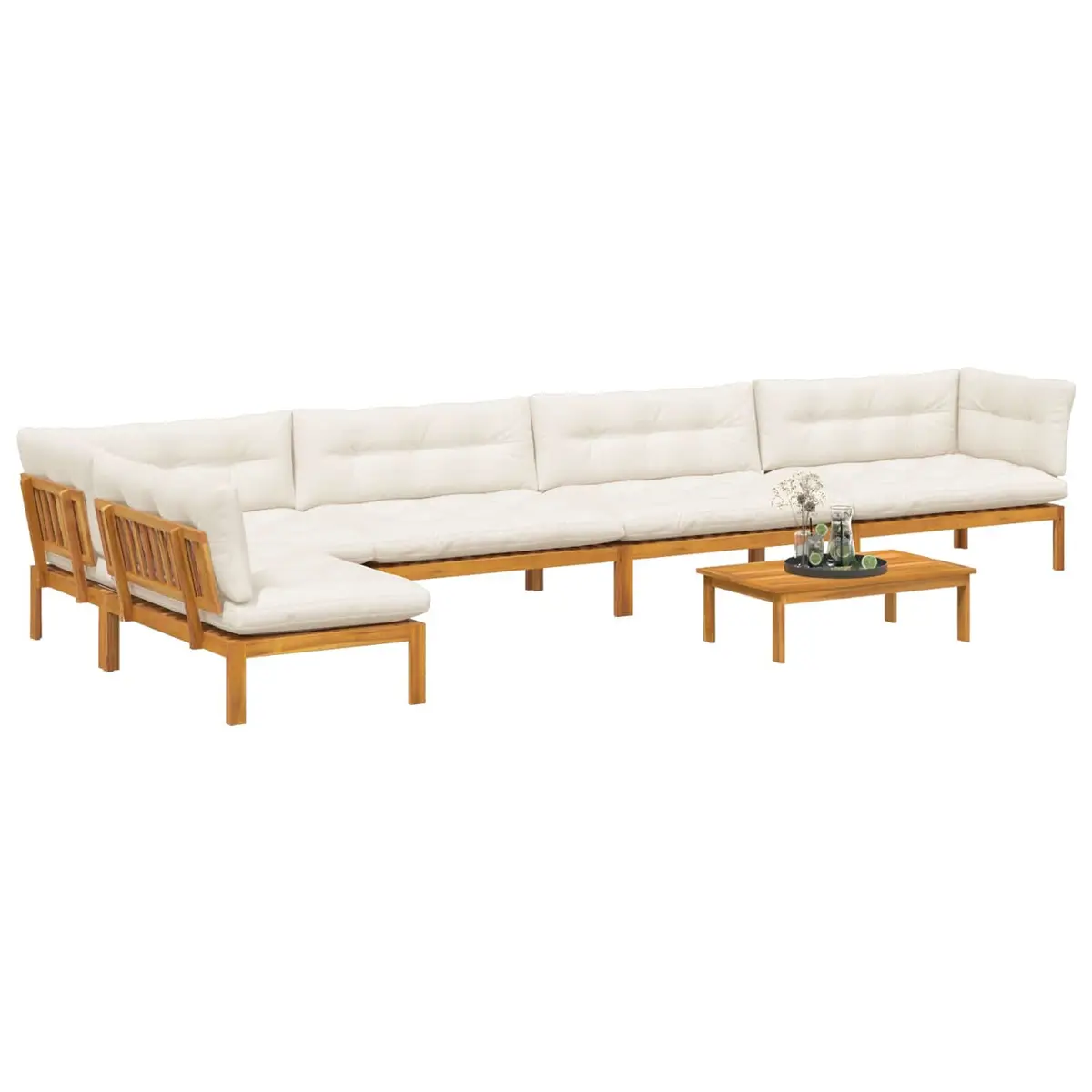 Outdoor Sectional Sofa Unit Rustic Garden Pallet Lounge 6 Piece Corner Seating Set
